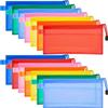 DIY Crafts Design # No 1, Pack Of 14 Pcs, 7 Colors Waterproof Double Layer Zippered Mesh Bag for Pen Pencil (Design # No 1, Pack Of 14 Pcs) view 2