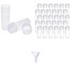 DIY Crafts 25 Combo Botles + Funnel, Clear/Transparent, 5 ml Plastic Sample Bottles Mini Clear Storage Case with (25 Combo Botles + Funnel, Clear/Transparent) view 1