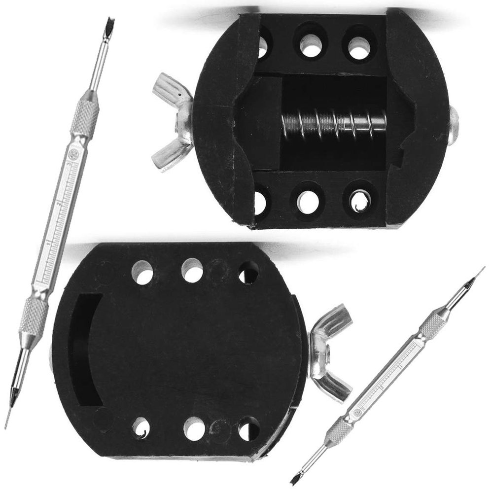 DIY Crafts Watch Back Cover Case Holder Adjustable Opener Remover Vice Tools for Watch Camera Smartphone DIY Works Repairing Tool (Pack Of 1 Pc, Vice + Tools)
