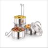 neelam Stainless Steel Lunch Box/Tiffin with Locking Clip, 4-Tier Container, 2100 ml, Hot & Cold Leak-Proof, Compact & Durable, Perfect for Office, School, Picnic | Dishwasher Safe. view 3