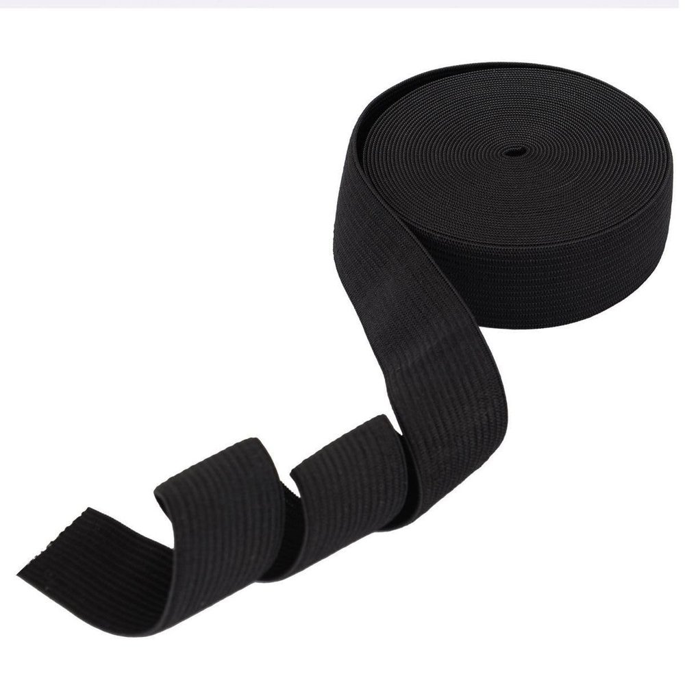 Zenith 1-Inch Black Elastic for Sewing & Tailoring (4 Meters) | Strong & Durable Elastic Band for Waistbands, Pants, Clothes & Stitching