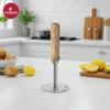 Embassy Stainless Steel Potato Masher with Wooden Handle | Size 3 | Diameter - 8.3 cms | Ideal for mashing Vegetable/Pav Bhaji/Baby Food | Smasher for Kitchen view 3