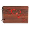 innerbit 'Me And You Two Pieces Of A Heart' Artistic Wooden Photo Album Scrap Book 30 Pages - Size (22 cm x 15 cm) Gift Item view 1