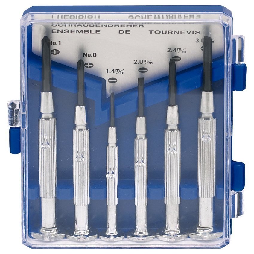 DIY Crafts DNo#2, Multi Kit, Precision Screwdriver Set (SET OF 6 WITH CASE) Flathead & Philips in 6 Different Sizes - Perfect Mini Screwdriver Bits for Jewelry Repair, Watch Repai(DNo#2, Multi Kit)