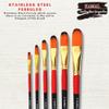 Kamal Nylon, Wood Artist Quality Synthetic Hair Filbert Paint Brush Set, Nail Art, Acrylic Painting, Modern Art, Fabric Painting view 4