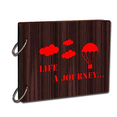 Paper Plane Design Valentines Gift Rectangular Craft Scrapbook (22 cm x 16 cm x 4 cm, Brown)