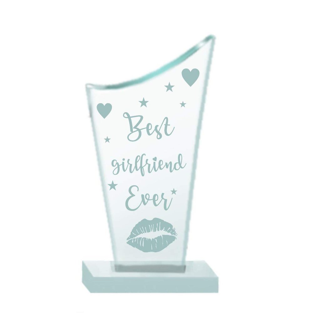 Paper Plane Design Best Girlfriend Ever Trophy (20 cm x 10 cm x 5 cm)