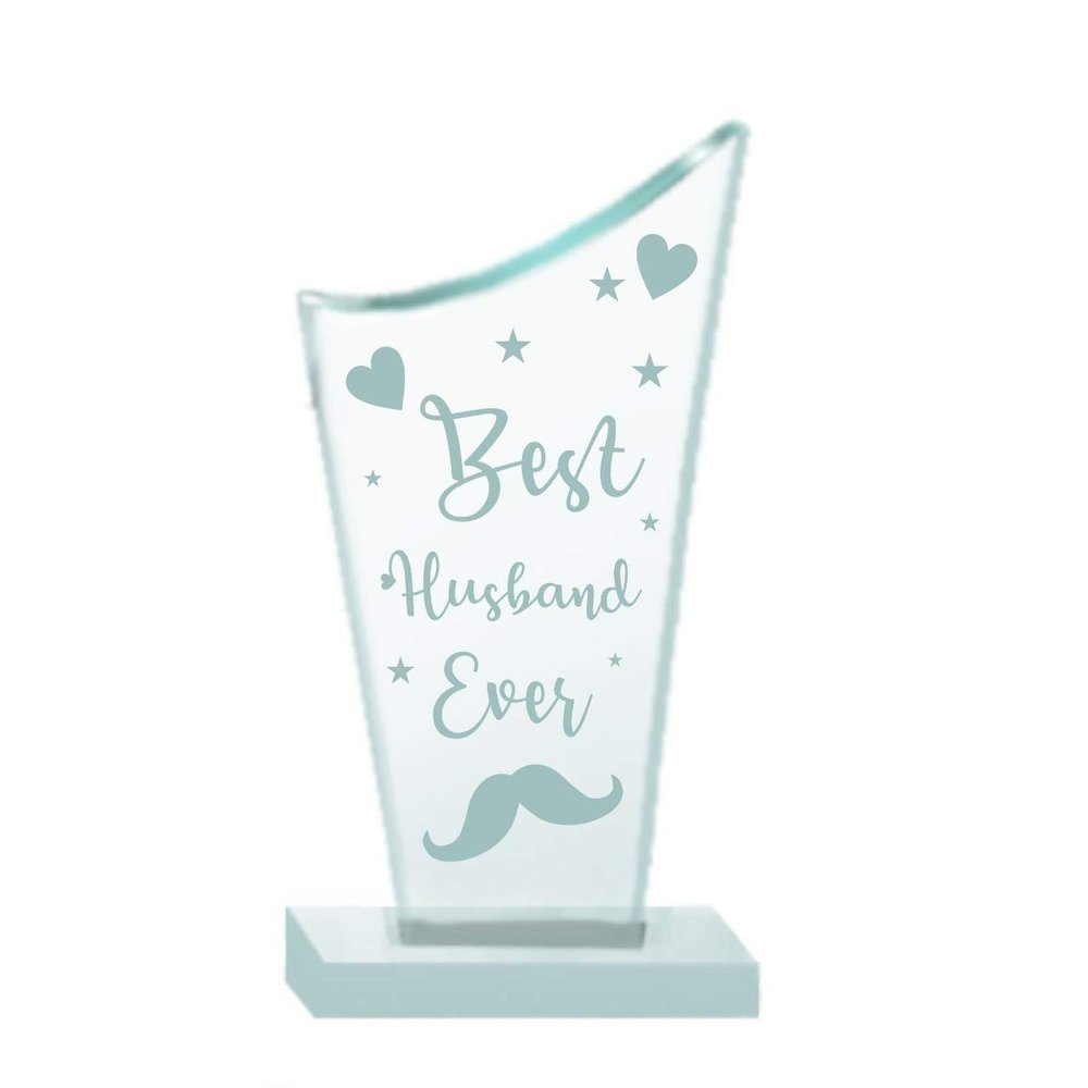 Paper Plane Design Valentines Day Gifts, Valentine Gift for Your Loved one, Crystal Mementos and Trophy for Couples Boyfriend Husband (Best Husband)