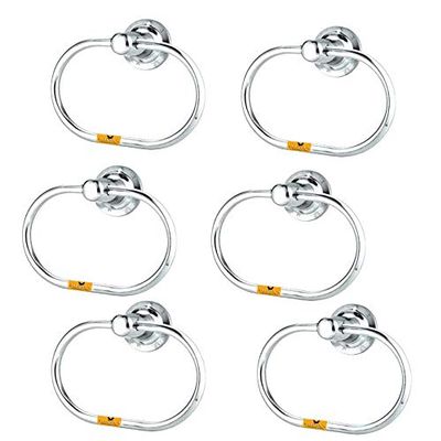 INDOROX Heavy Round Towel Ring Stand | Towel Holder Medium Quality Stainless Steel for Bathroom/Kitchen/washbasin Set of 6