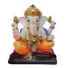 Lvi Craft Marble Lord Ganesha Statue Ganesh Ganpati Idols for Home Office Decor(15 cm x 9 cm),Gold view 1