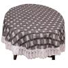 CASA-NEST 007 Leather Touch Waterproof 6 Seater Round Printed Table Cover with Lace (72 inch Diameter, Multicolour, Pack of 1) view 2