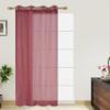 FRESH FROM LOOM Sheer Curtains 7 Feet Long Door and Window | Net Curtain | Semi Transparent Tissue Screens Parda | Eyelet Ring Parde (4 x 7 feet, Maroon, 1pc Only) view 1
