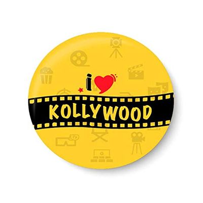PEACOCKRIDE I Love Kollywood Fridge Magnet (Metal, Multicolour, 75mm)