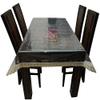 Yellow Weaves PVC Plastic Rectangular Waterproof Protector Dining Table Cover for 6-8 Seater - with Golden Laced Bordered (Transparent , 60 X 90 Inches) view 2