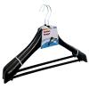 Improvhome Premium Heavy Duty Black Plastic Hanger with Extra Wide Shoulder for Hanging Suit, Heavy Coat, with Anti Rust Hooks (Black) Pack of 6 view 4