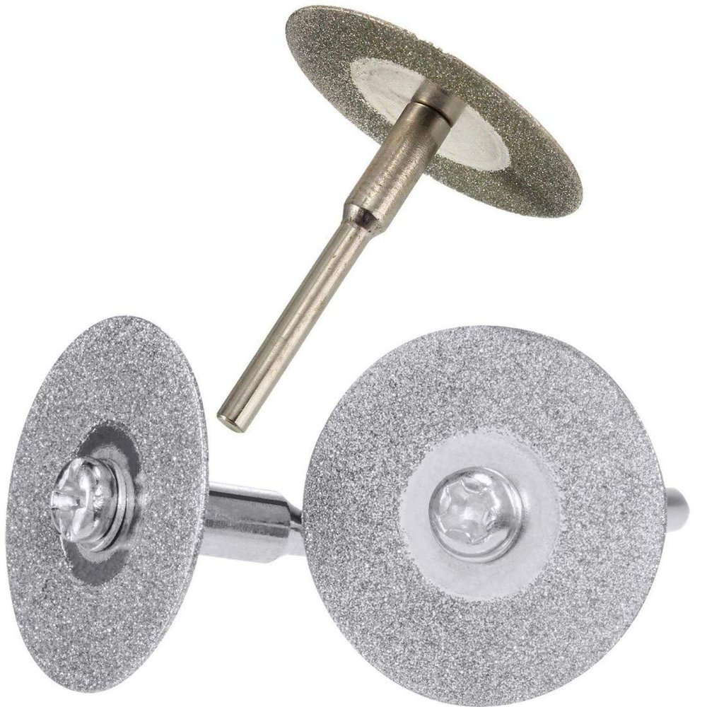 DIY Crafts Disc ?: 40mm, Pattern # C, 2 Pcs Discs & 2 Mandrel Diamond Cutting Wheel Cut Off Discs Coated Rotary Tools W/Mandrel for Dre (Disc ?: 40mm, Pattern # C)