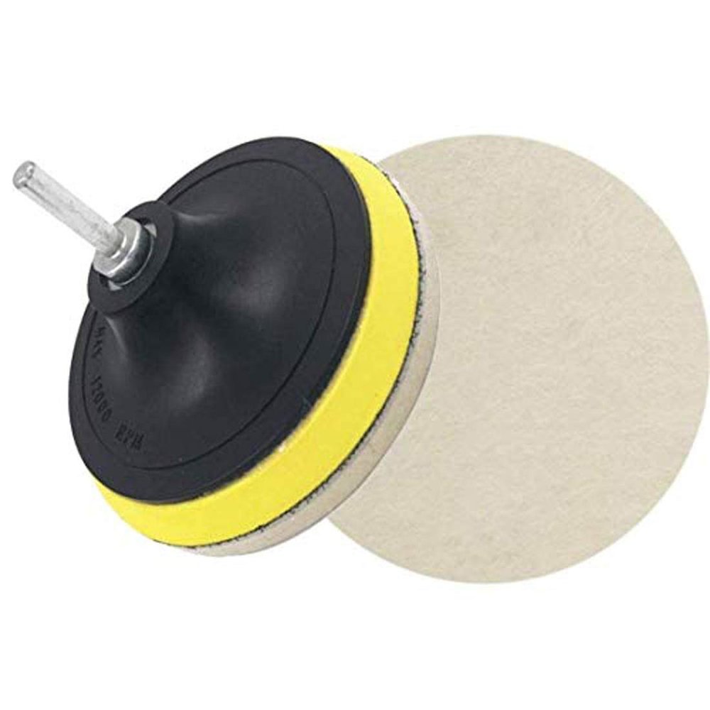 DIY Crafts 1 Kit, 3" inch Felt Pad Kit, Felt Pad Kit For Buffing Polishing Accessories Glass Scratch Remover Powder Felt Wheel; Disc; Drill Adapter; Clot (1 Kit, 3" inch Felt Pad Kit)