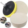 DIY Crafts 1 Kit, 3" inch Felt Pad Kit, Felt Pad Kit For Buffing Polishing Accessories Glass Scratch Remover Powder Felt Wheel; Disc; Drill Adapter; Clot (1 Kit, 3" inch Felt Pad Kit) view 2