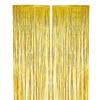 OSG Crafters Foil Solid Shower Curtain, 6 feet, Gold, Pack of 1, pencil pleat view 1