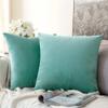 Khooti Decorative Velvet Square Cushion Cover Throw pillow cover for Living Room Couch single seater Sofa, Colourful Modern Small 12 x 12 Inches / 30.5 x 30.5 cm (Colour - Teal Green)(Set of 2 pieces) view 1