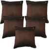 Belive-Me Velvet Embose Cushion Covers Set of 5 (12x12 inch / 30x30 cm, Brown) view 3