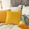 Khooti Velvet Cushion Cover, 12x12 | Orange Yellow | Pack of 2 | Solid Plain Soft & Smooth, Decorative Cushion Covers for Living Room, Bedroom, Couches, Chairs, Sofas, Beds & Home Decor view 3