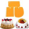 HOME REPUBLIC-3 Pieces/Set of Plastic Multi Colour Dough Fudge Scraper Cake Decoration Baking Pastry Tools Ordinary Smooth Jagged Edge Scraping Tool view 1