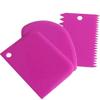 HOME REPUBLIC-3 Pieces/Set of Plastic Multi Colour Dough Fudge Scraper Cake Decoration Baking Pastry Tools Ordinary Smooth Jagged Edge Scraping Tool view 2