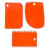 HOME REPUBLIC-3 Pieces/Set of Plastic Multi Colour Dough Fudge Scraper Cake Decoration Baking Pastry Tools Ordinary Smooth Jagged Edge Scraping Tool view 3