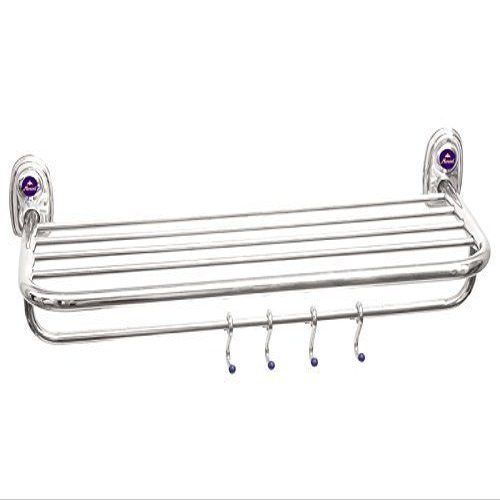 GARBNOIRE Bathroom Towel Rack with 5 Towel Bars and 4 Hooks, Stainless Steel Wall Mounted Towel Rail | Towel Shelf (18 inch)