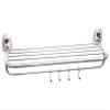 GARBNOIRE Bathroom Towel Rack with 5 Towel Bars and 4 Hooks, Stainless Steel Wall Mounted Towel Rail | Towel Shelf (18 inch) view 1
