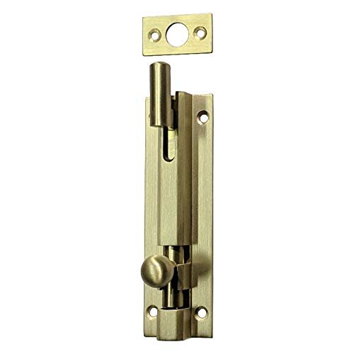 Adonai Hardware Iscah Brass Necked Bolt (4", Satin Brass)