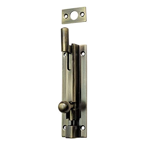 Adonai Hardware Iscah Brass Necked Bolt (4", Antique Brass)