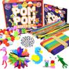 Asian Hobby Crafts Kids Pom Pom Crafts Kit with 250+ Craft Materials/Pipe Cleaners, Googly Eyes, Pompom Balls, Ice Cream Sticks, Color Feathers, Creative Supplies for DIY Art & Crafts Projects view 1