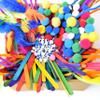 Asian Hobby Crafts Kids Pom Pom Crafts Kit with 250+ Craft Materials/Pipe Cleaners, Googly Eyes, Pompom Balls, Ice Cream Sticks, Color Feathers, Creative Supplies for DIY Art & Crafts Projects view 3