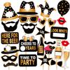 SYGA Black and Golden Birthday Party Photo Booth Props Craft Item (Set of 24) view 1