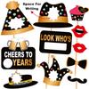 SYGA Black and Golden Birthday Party Photo Booth Props Craft Item (Set of 24) view 2