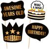 SYGA Black and Golden Birthday Party Photo Booth Props Craft Item (Set of 27) view 2