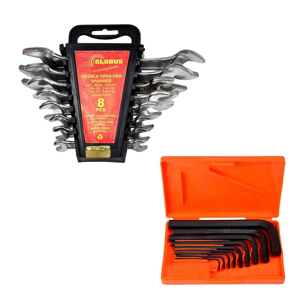 GLOBUS 912 Hand Tool Set of DOE Set/8 PCS and Allen Key Set/9 PCS