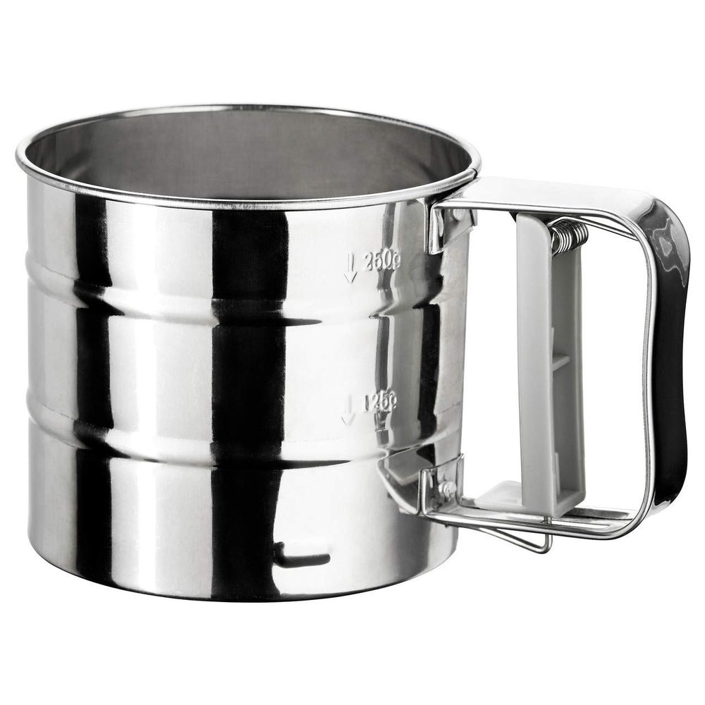 Ikea Idealisk Stainless Steel Flour Sifter, Medium, Silver
