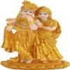 TIED RIBBONS Gold Plated Radha Krishna Idol Statue Showpiece (Resin, 19 cm x 11 cm) - Decoration Items for Home Decor Living Room Mandir Temple Pooja Room Table Top Office Gifts view 1
