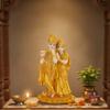 TIED RIBBONS Gold Plated Radha Krishna Idol Statue Showpiece (Resin, 19 cm x 11 cm) - Decoration Items for Home Decor Living Room Mandir Temple Pooja Room Table Top Office Gifts view 3