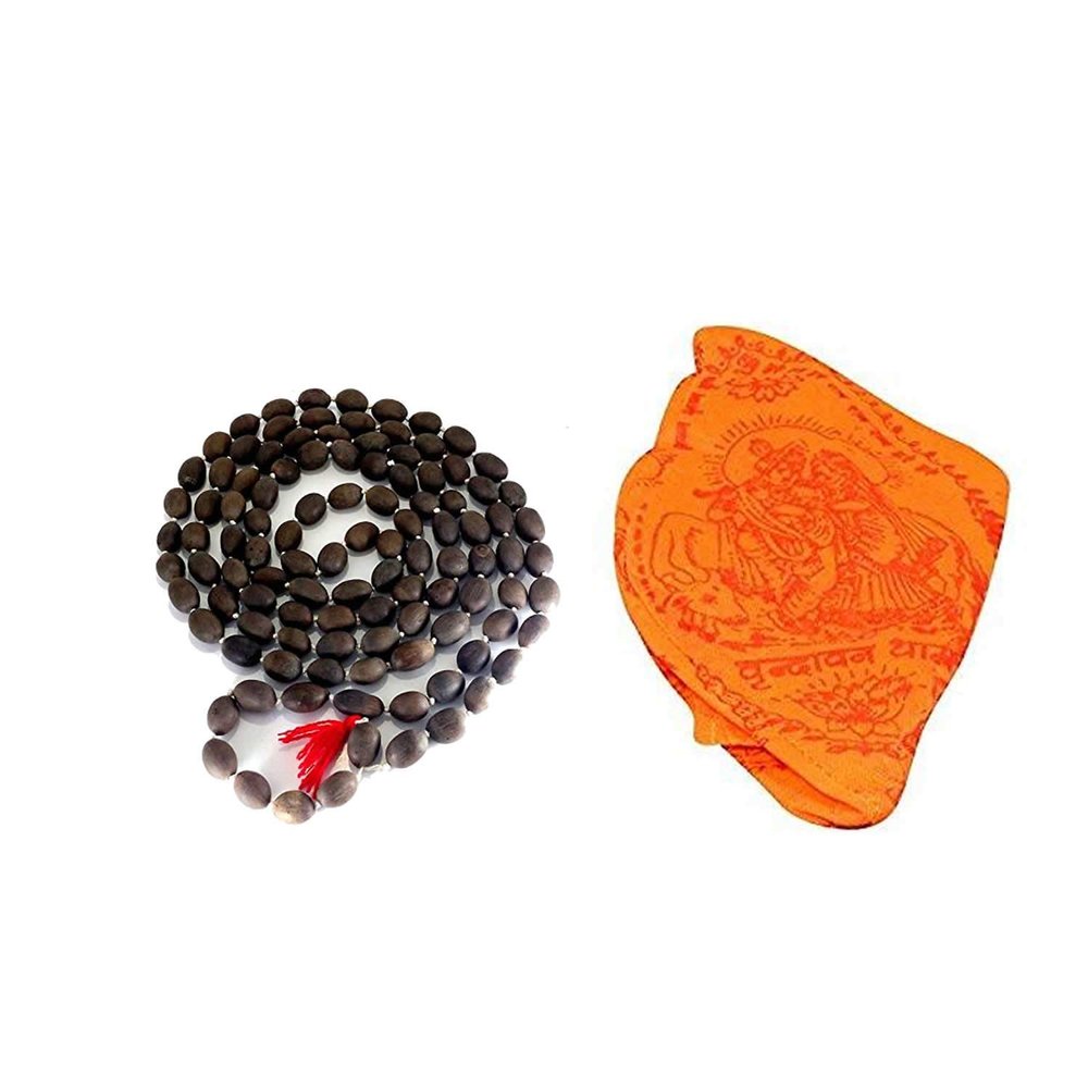 Herbal Aid Japa Mala Lotus Garland Mala for Chanting Goddess Lakshmi Mantras with Orange Japa Gomukh Mala Bag 108 original Lotus Seeds Kamal Gatta