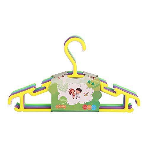 Ineffable Non-Slip Multi Color Tubular Children's Hangers for Kids Baby Infant Toddler with Plastic Hanger Straps (Set of 18)
