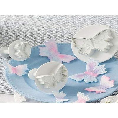 Cake Decor Big Butterfly Plunger Cutter (Set of 3), Fondant Cutters, Fondant Cutters Set Tools