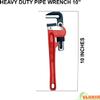GLOBUS 944 HEAVY DUTY PIPE WRENCH SET/ 2 PCS (PIPE WRENCH 8" AND 10", PACK OF 2) view 4