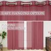 F2L Sheer Curtains 7 Feet Long Door and Window | Net Curtain | Semi Transparent Tissue Screens Parda | Eyelet Ring Parde (4 x 7 feet, Maroon, 1pc Only) view 4