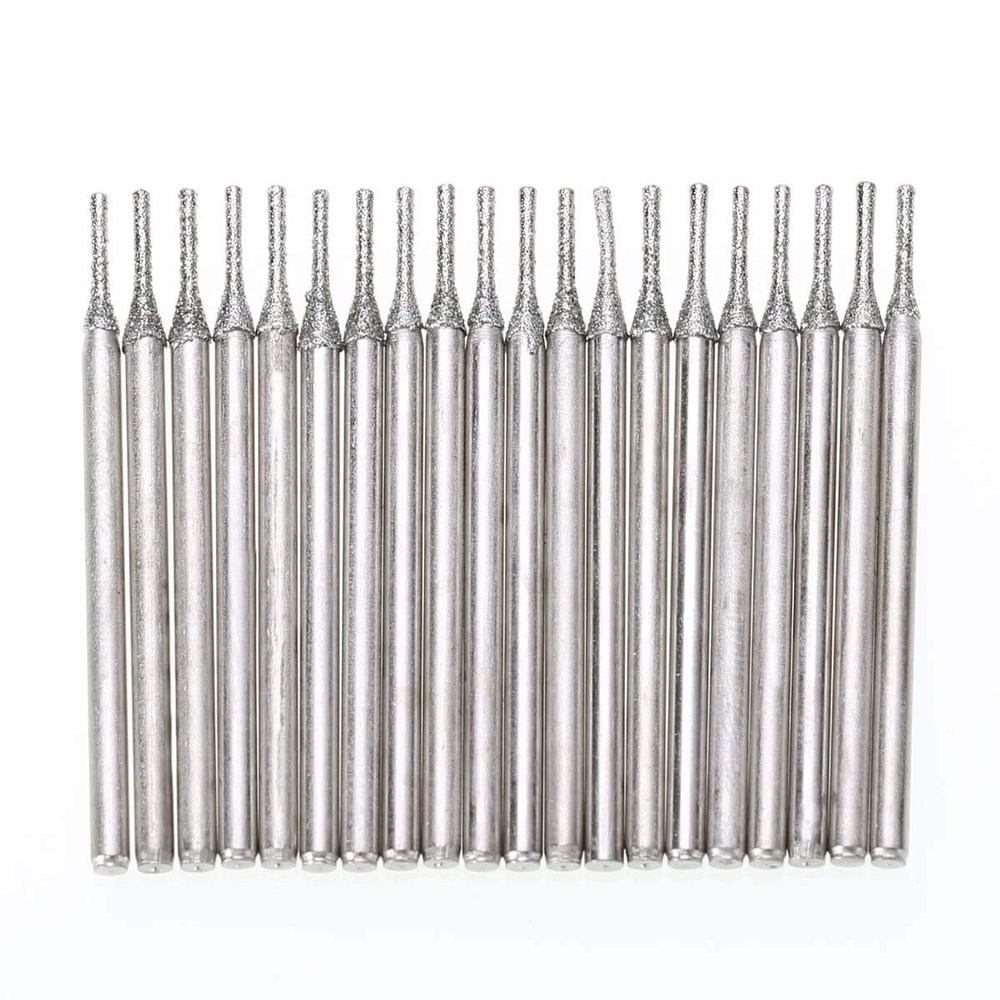 Digital Craft 20-Piece 1.0mm Diamond Core Drill Bits Precision Hole Cutter for Glass, Tile, Gems & Ceramics | Ultra-Fine Needle Bits for Clean & Accurate Drilling