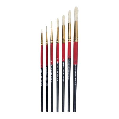 KAMAL Artist Quality Round Paint Brush Set in Hard HOG Hair for Oil Painting, Acrylic Painting, Modern Art, Banner Painting (for Professional Oil/Acrylic Painting Artists only)
