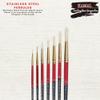 KAMAL Artist Quality Round Paint Brush Set in Hard HOG Hair for Oil Painting, Acrylic Painting, Modern Art, Banner Painting (for Professional Oil/Acrylic Painting Artists only) view 3